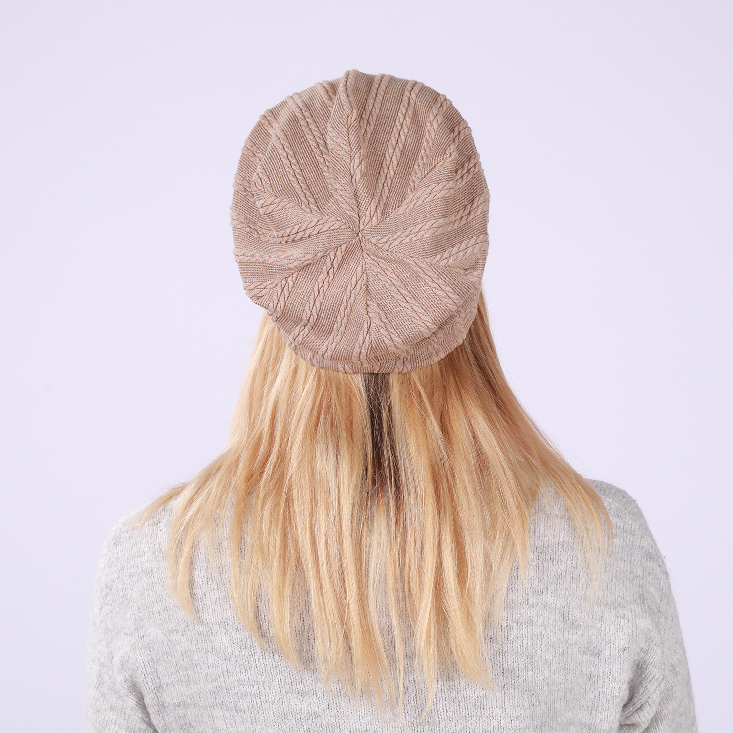 Pullover modello lino da donna nuovo uomo primavera e autunno sottile doppio strato copricapo panno di cotone tinta unita cappello in pile_voghion.com