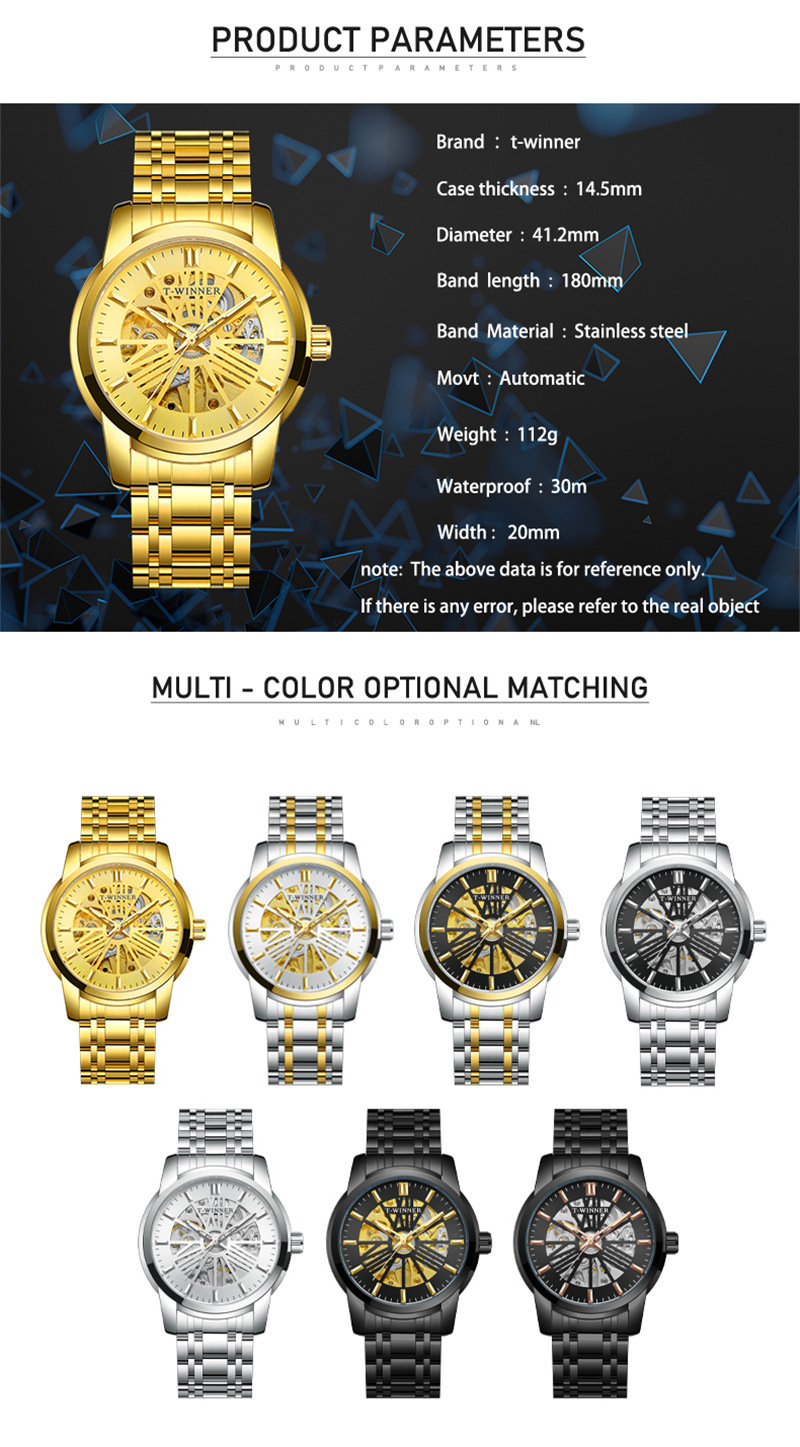 Mechanical Men's Watch With Round Dial And Luminous Hands_voghion.com
