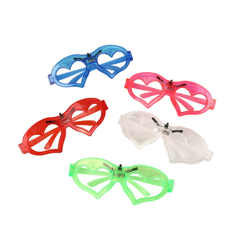 LED iluminado amor gafas de fiesta atmósfera luminosa props amor gafas de luz fría luminosa juguetes al por mayor