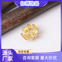 新款纯铜配件花朵花心镂空三角挂件diy连接流苏挂件铸铜工艺配件