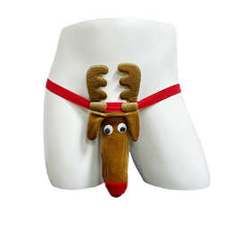 男士情趣内衣麋鹿内裤短裤万圣节服装派对搞怪情趣服饰