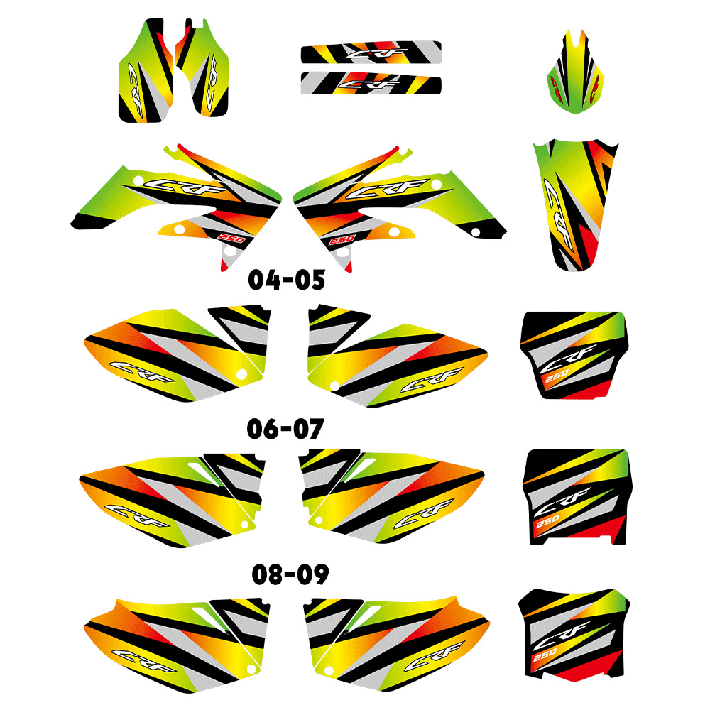 Aplicable a CRF250R CRF250 2004 2005 2006 2007 2008 2009 pegatinas SUV image 3