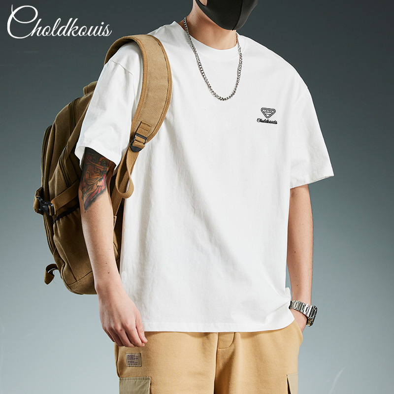 Short-Sleeved T-Shirt Men's New Summer Fashion Brand American Retro Heavy Trendyy Three-Quarter Half-Sleeved Pure Cotton Clothing t Short-Sleeved T-Shirt Men's New Summer Fashion Brand American Retro Heavy Trendyy Three-Quarter Half-Sleeved Pure Cotton Clothing t