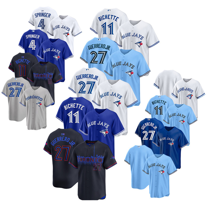 Blue Jays Blue Jays 11 Bichette 27 Guerrero Jr. Jersey Embroidered Baseball Uniform