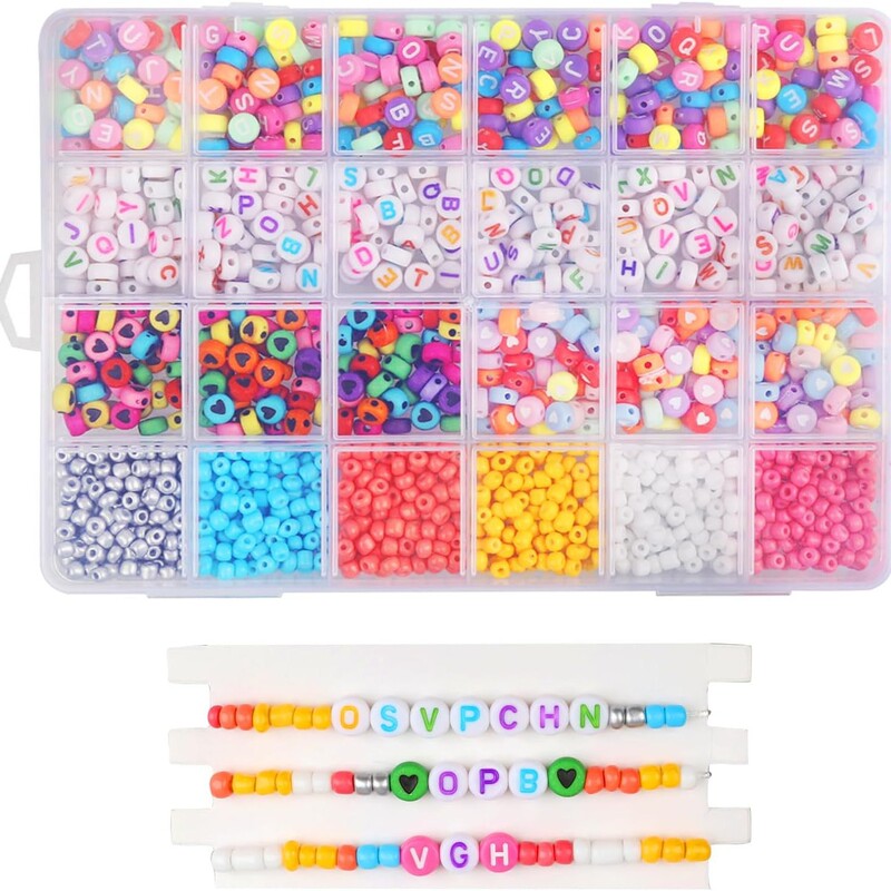 1800 PCs beaded bracelet making kit DIY beaded friendship bracelet suit for bracelet jewelry making