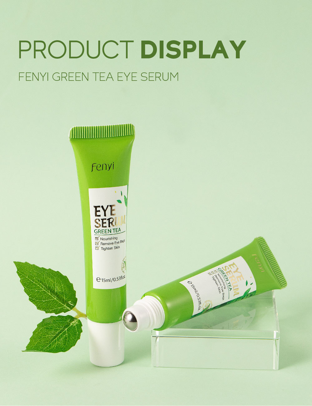 FENYI Green Tea Eye Serum 15ml Hydrates, Moisturizes, cares for and nourishes the skin around the eyes. Cross-border manufacturer undefined