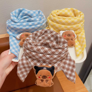 Children's Scarf for Boys and Girls fleece-lined Thickened Winter Baby's Scarf Windproof Neck Set Kappi Bala Warm Triangle Towel