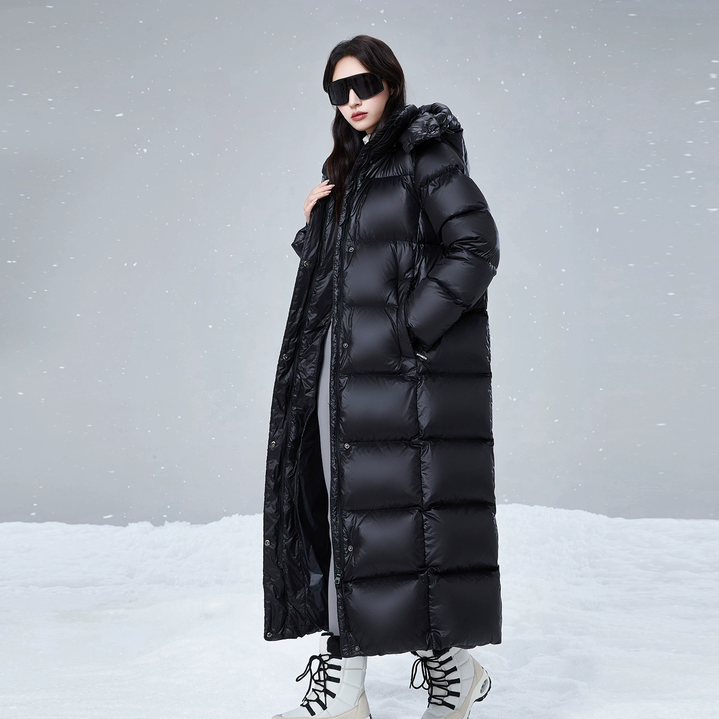 Extra-long long velvet down jacket, 460 gram, 40