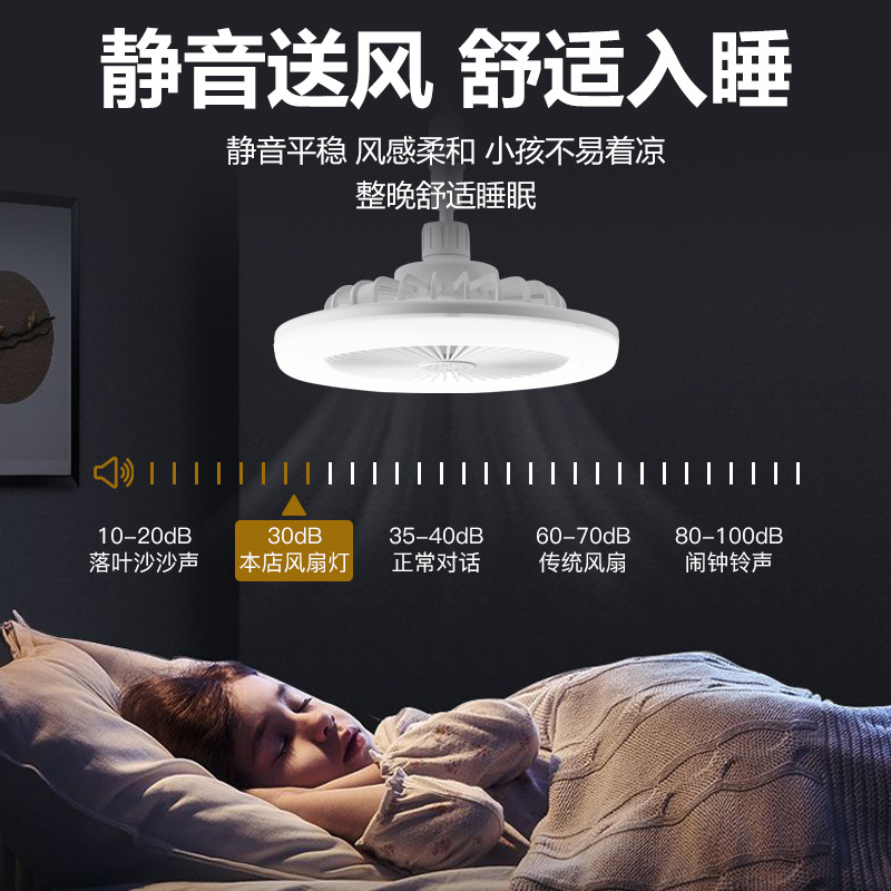 Nuevo ventilador con luz LED con luz blanca, base de tornillo E27, para uso doméstico en la sala de estar, ventilador de techo de tres colores con control remoto y ajustes regulables para el dormitorio.