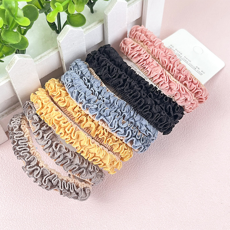 Cuerda de pelo japonesa y coreana cuerda de goma de encaje cuerda de pelo de alta elasticidad duradera gruesa chica lazo de pelo personalidad color banda de pelo