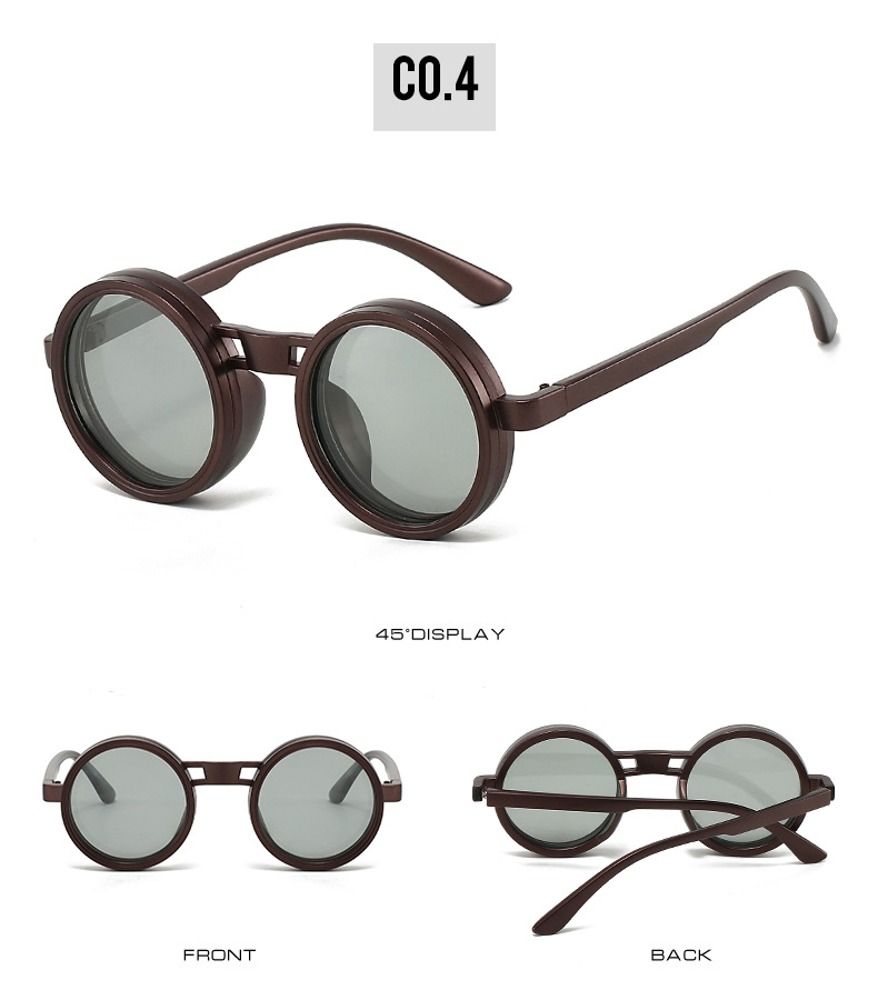 2025 Neue Sonnenbrille im kleinen runden Stil, modische Sonnenbrille mit individueller Persönlichkeit, manuell verstellbar, ideal für Outdoor-Aktivitäten wie Angeln, Großhandel, Trend Cross_voghion.com