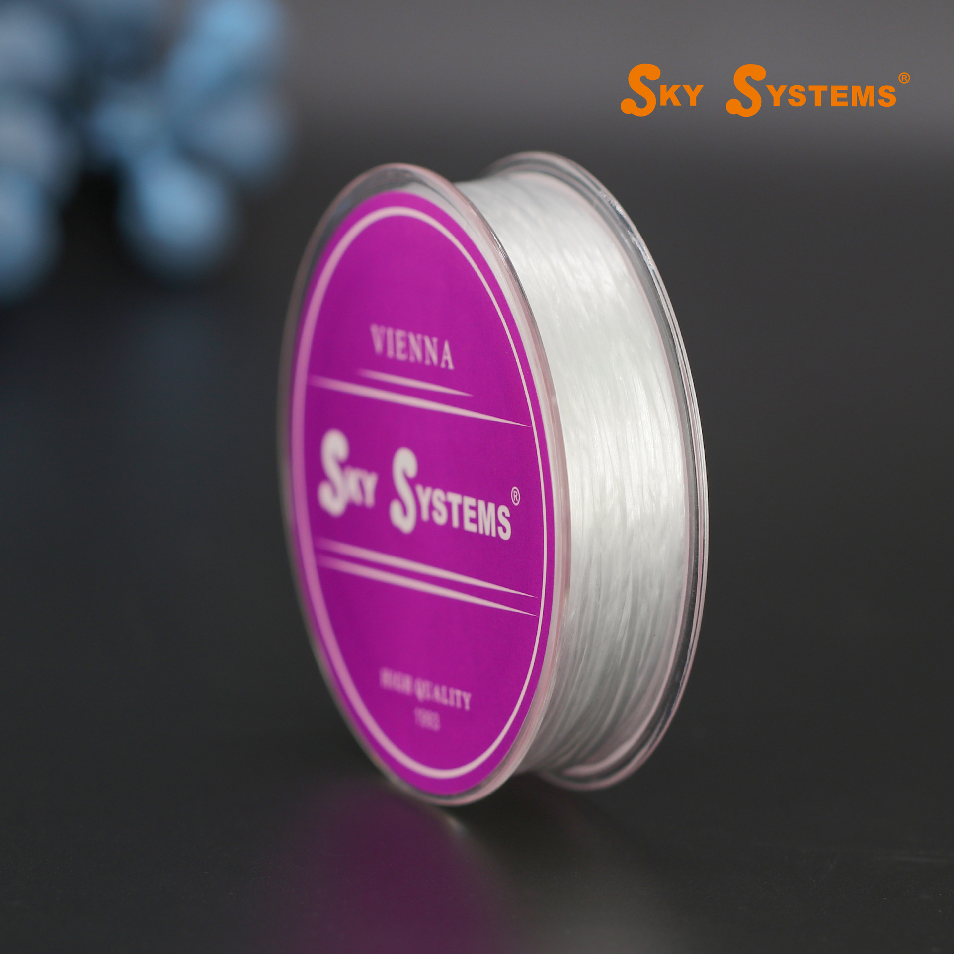 SKY品牌扁形丝状透明水晶弹力丝线约0.6/0.85mm饰品线手工绳批发