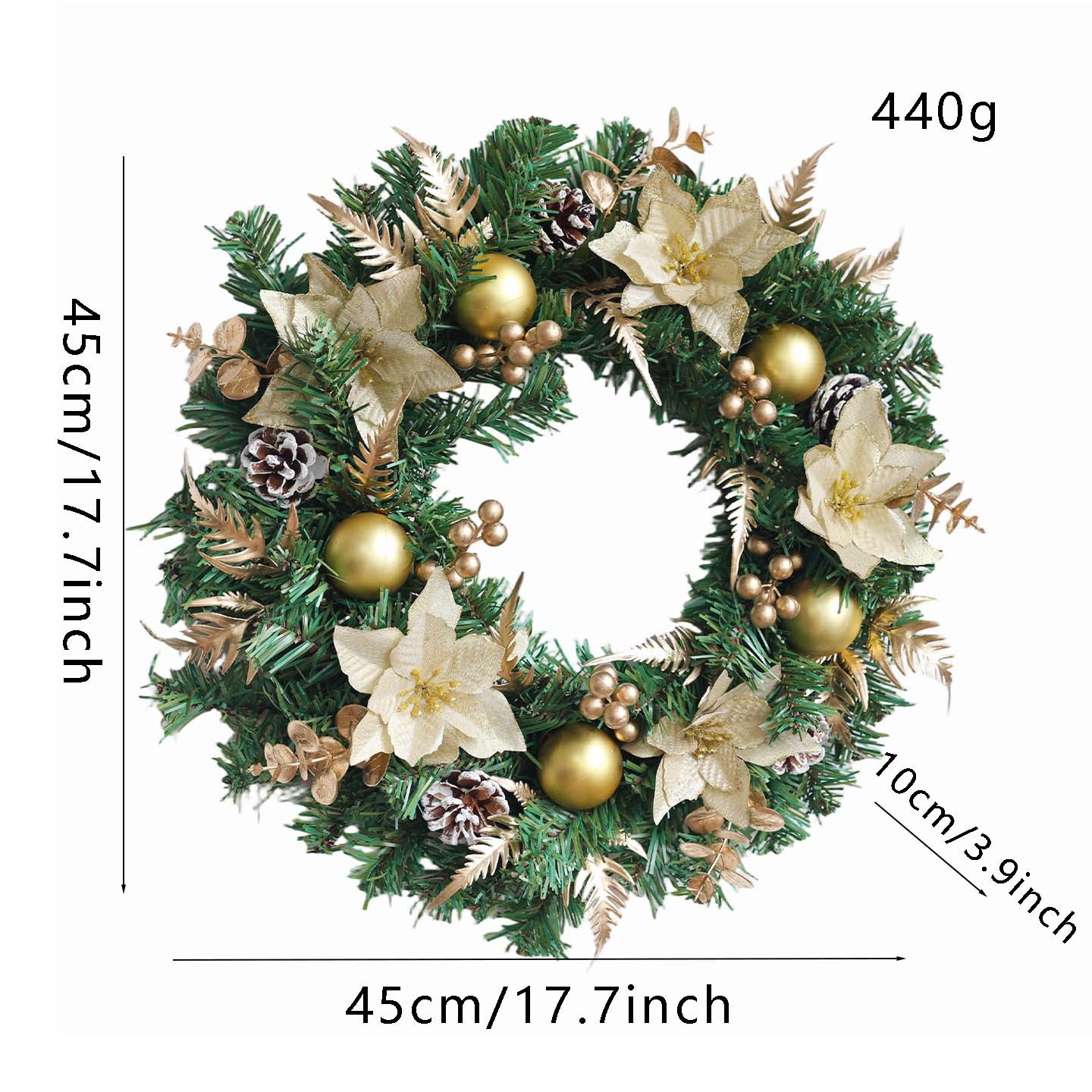 Guirlanda de Navidad colgar flores de simulación de Navidad decoración guirlanda de flores decorativas para el hogar colgantes de caña guirlanda de pino