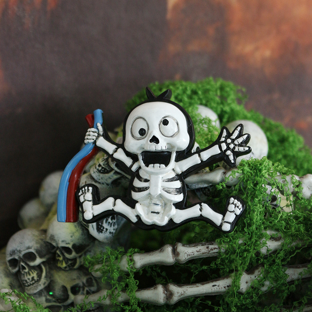   New Halloween Series Electric Shock Skull Ghost Hand Decoration Warning Sign Next to the Switch Ready Stock
