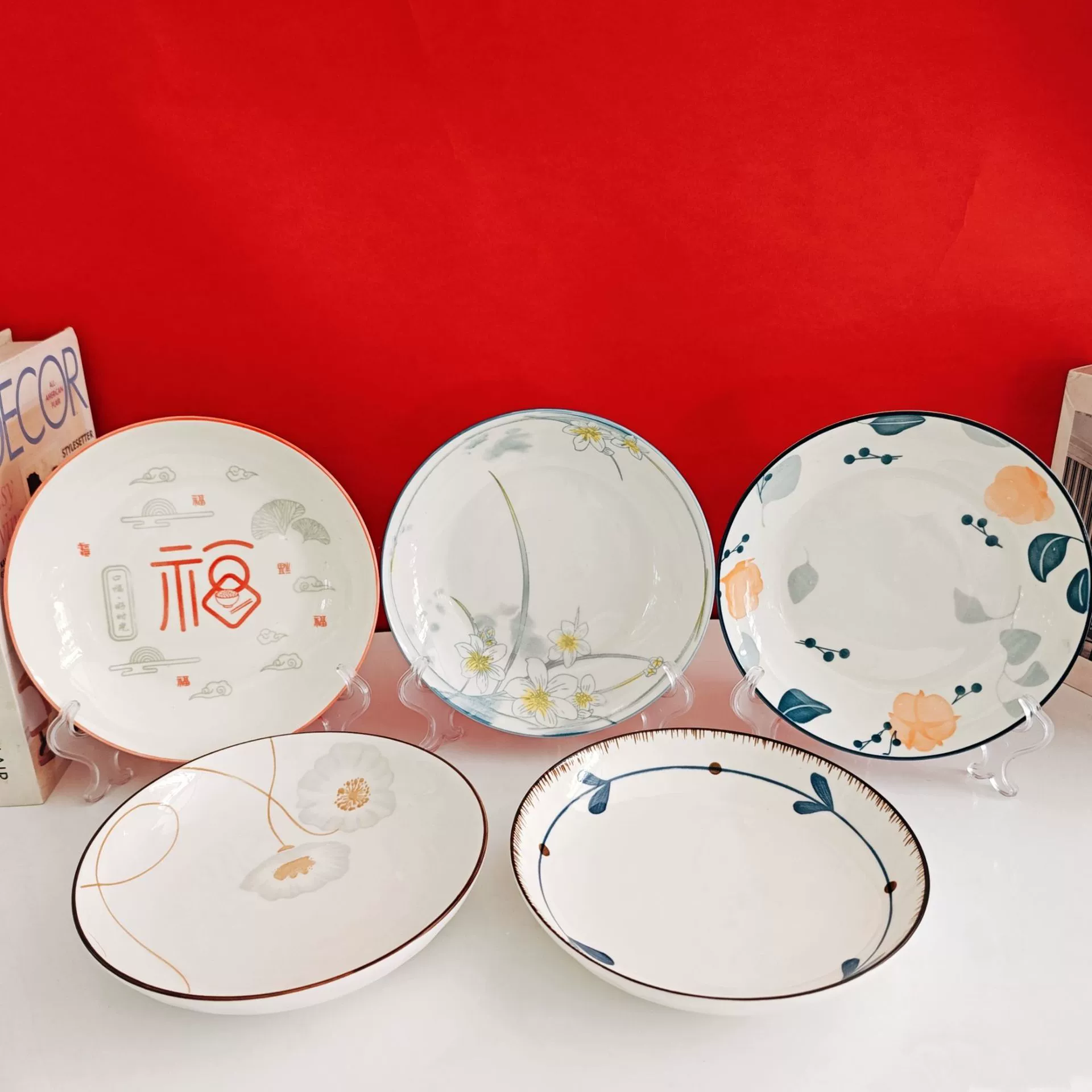 INS диск для овощей, домашняя новая посуда, посуда, креативное блюдо в японском стиле, керамическая обеденная тарелка, глубокий диск