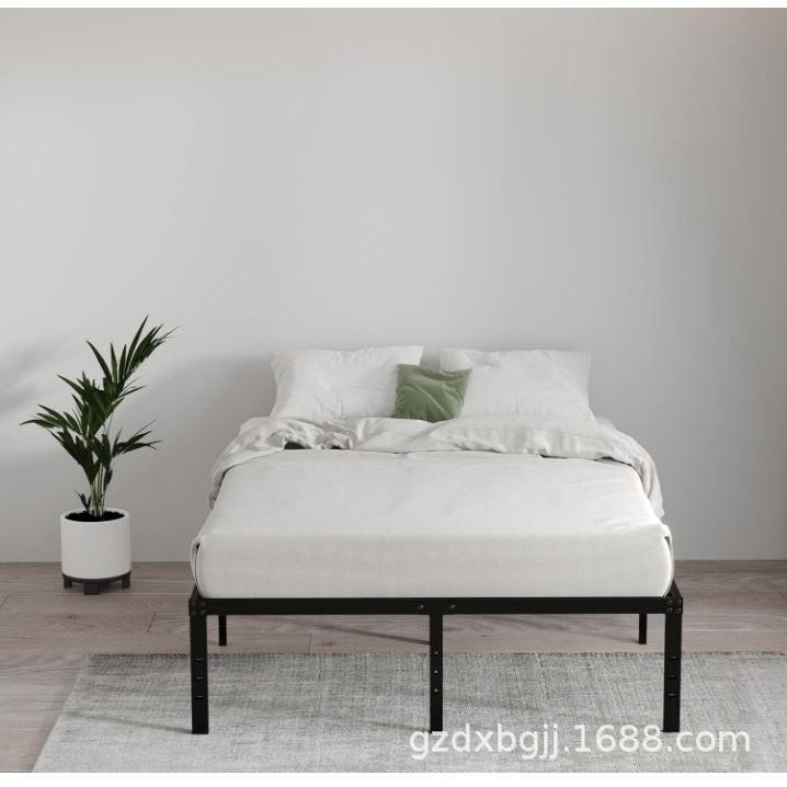 Cross-Border Customized Double Bed Frame, Metal Frame High Bed Frame, Large Single and Double Iron Bed Combination, Popular Bed Frame