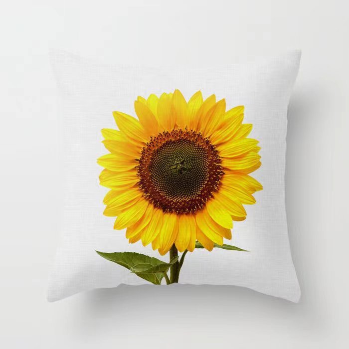 Girasol amarillo girasol funda de almohada Nordic casa estilo melocotón piel sofá del coche cojín cubierta image 5