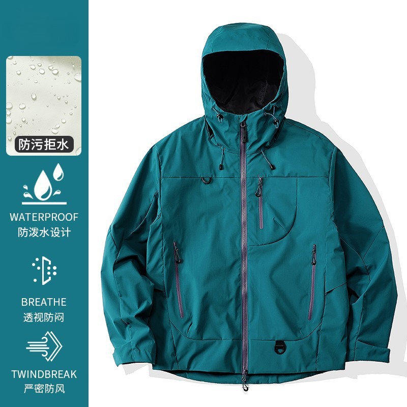啄木鸟冲锋衣男女同款2025新款户外防风防水超好看徒步登山服外套|undefined