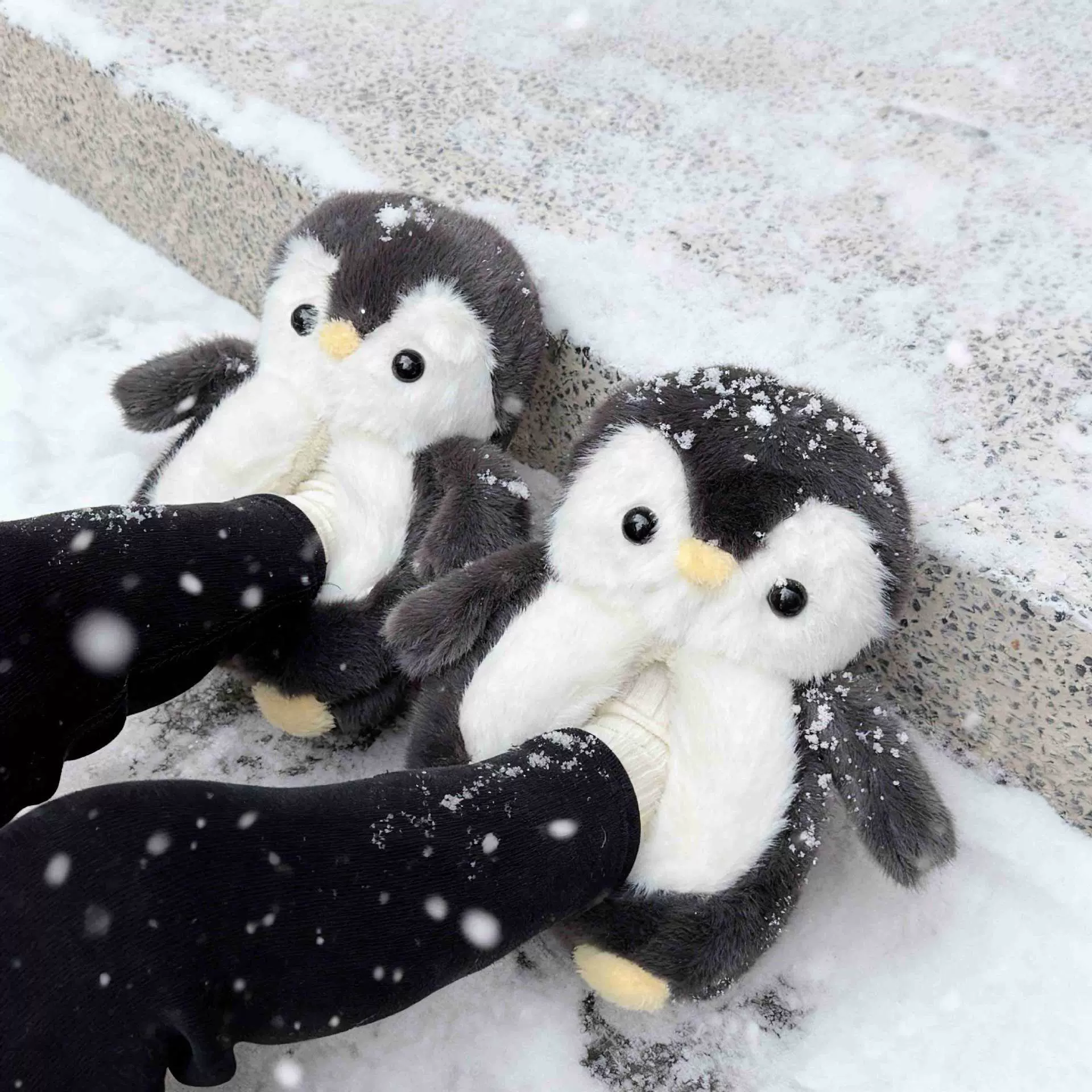 冬季新款韩版可爱企鹅公仔爆款儿童室内户外保暖毛绒棉鞋少女