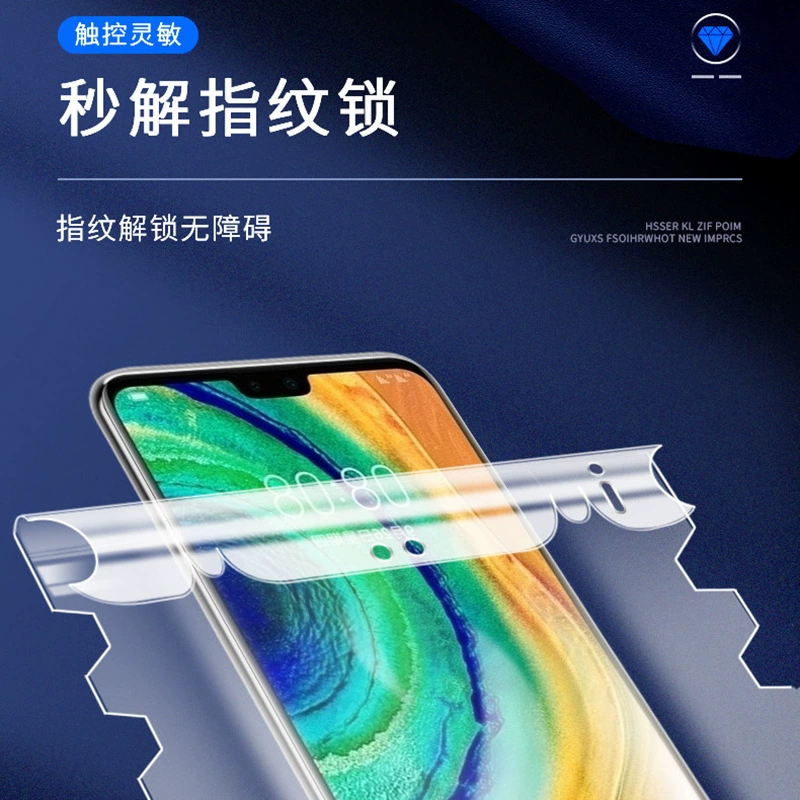 Пленка для телефона Honor magic7pro гидрогелевая, защитная пленка Honor 300, пленка с изображением бабочки, высокая четкость, Honor 200Pro, синяя светозащитная пленка