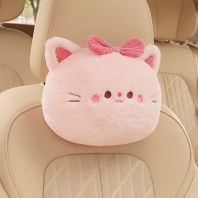 Car Headrest Waist Car Cartoon Headrest - happy-cat-headrest
