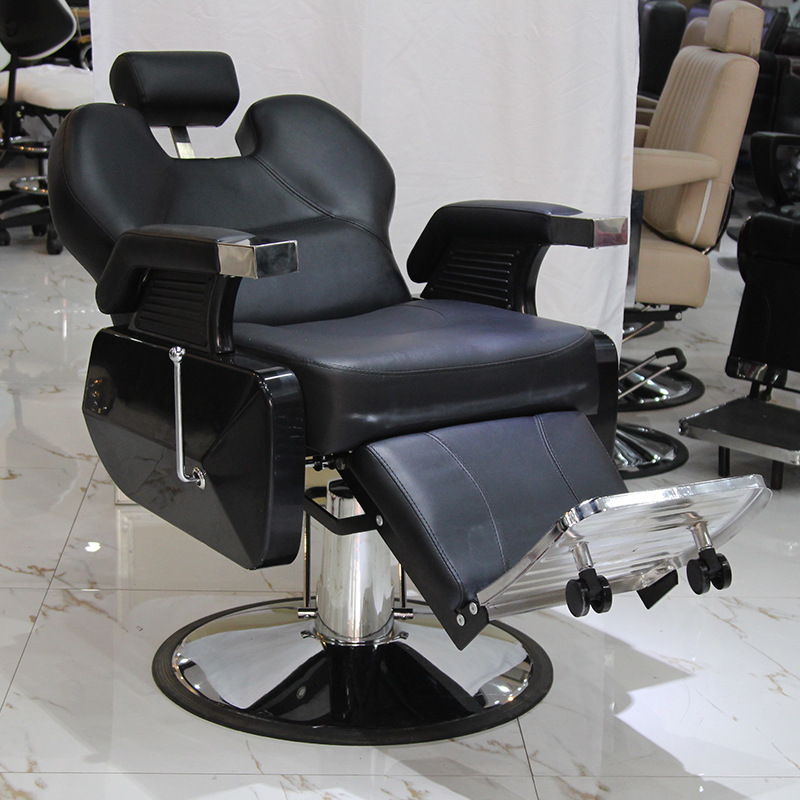 [Fabricante de suministro] silla de belleza de cuero negro silla de barbería para hombres silla de barbería silla de corte de pelo giratoria