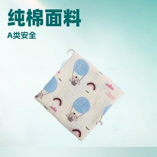 Wrinkled Cloth Pure Cotton Gauze Handkerchief High Density Gauze Small Square Towel Kidsren's Towel Cartoon Printed Towel with Moderate Thickness
