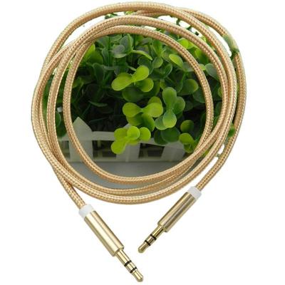 3.5mm nylon weave Audio line 1 m Metal Car Speakers mobile phone headset extend Connecting line