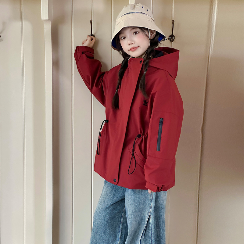 Girls' Three-In-One Jacket, Big Kidsren's Fashionable Autumn and Winter Tops, Kidsren's Outdoor Windbreaker Two-Piece Set Girls' Three-In-One Jacket, Big Kidsren's Fashionable Autumn and Winter Tops, Kidsren's Outdoor Windbreaker Two-Piece Set