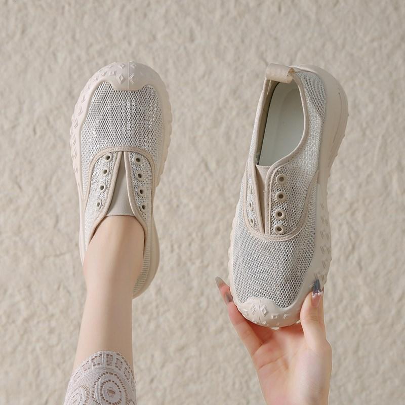 2025 New Summer Breathable Non-Slip Casual Versatile Slip-On Shoes for Women Thick-Soled White Shoes Wholesale 2025 New Summer Breathable Non-Slip Casual Versatile Slip-On Shoes for Women Thick-Soled White Shoes Wholesale