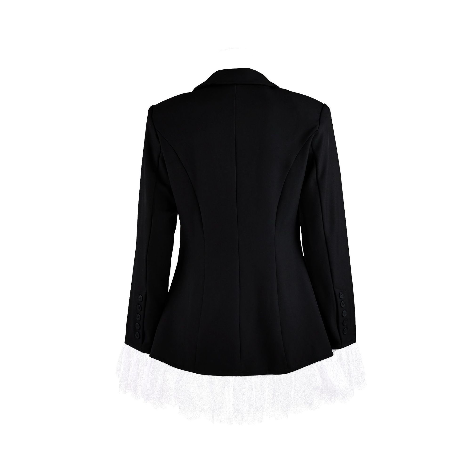 ng2510292 2025 Coss-Bode Euopean And Ameican Women's Suit Jacket V-Neck Lace Tim Elegant Black Blaze Fo Women Autumn_ecoleips.com