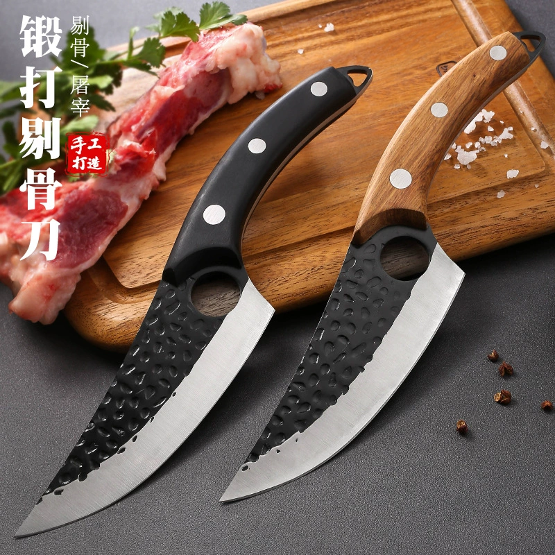 Кованой заточенный нож для снятия кожи и разделки мяса, разделительный нож в виде молотка, разделочный нож для удаления кости, для разделки свиней, крупного рогатого скота и овец, нож для рыб, ковка ножа в процессе напилки