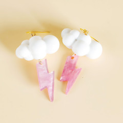 日韓個性簡約鏡面小閃電diy亞克力配件耳環耳飾吊墜包包掛件批發