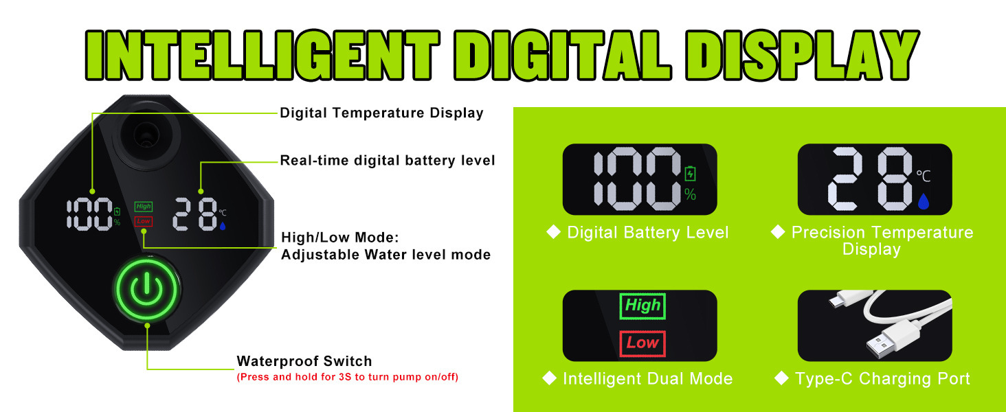 Tragbare Campingdusche mit 15-stufigem Filter, wiederaufladbarer 6000-mAh-Duschpumpe, 3+1-Strahl-Außendusche_voghion.com