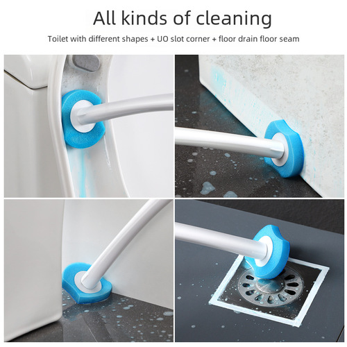 Single-use toilet brush no dead corner long handle household cleaning toilet brush head replacement creative bathroom set