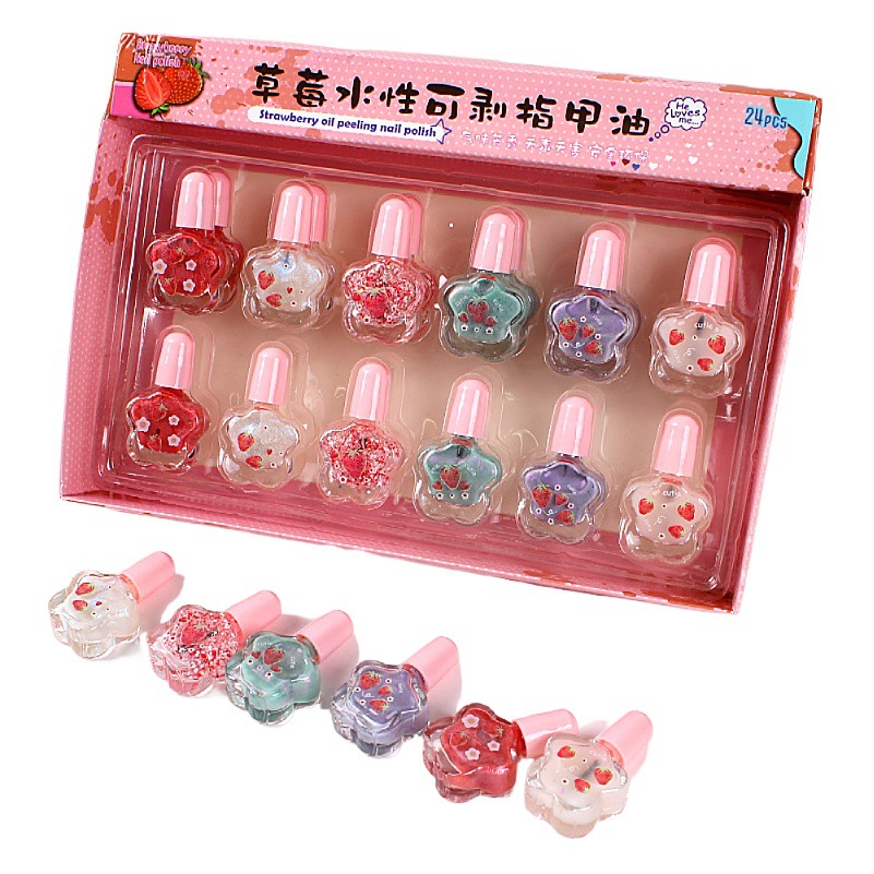 Factory Direct Sales Cartoon Water-Based Nail Polish Peelable Water-Based Manicure Set Peelable Set Birthday Gift