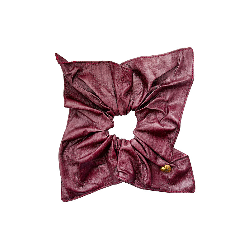 Cuerpo de cuero pu amor toallas cuadradas anillo de cabello anillo de intestino grueso femenino coreano cuadrado lado bajo cabello de cola de caballo atado cabello correa cuerda de cabeza