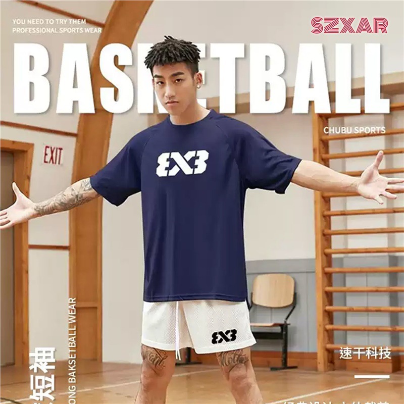 3V3 entrenamiento de baloncesto americano mangas cortas ropa de malla de verano disparador camiseta deportiva camiseta para hombres