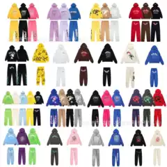555555 American Trendy Youngthug Same Style Sp5Derhoodie Foam Letter Men's and Women's Loose Hooded Sweatshirt