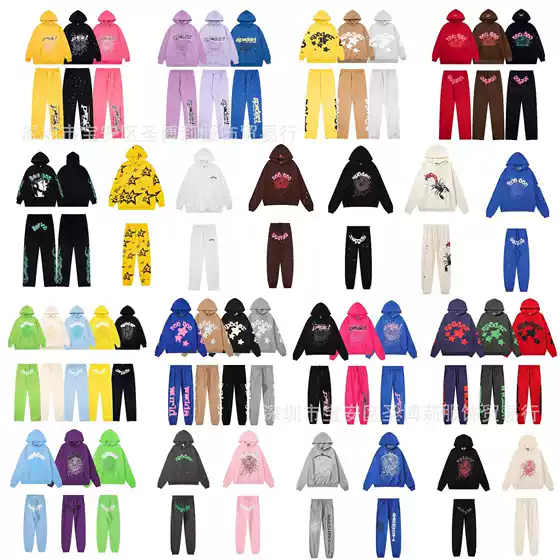 555555 American Trendy Youngthug Same Style Sp5Derhoodie Foam Letter Men's and Women's Loose Hooded Sweatshirt