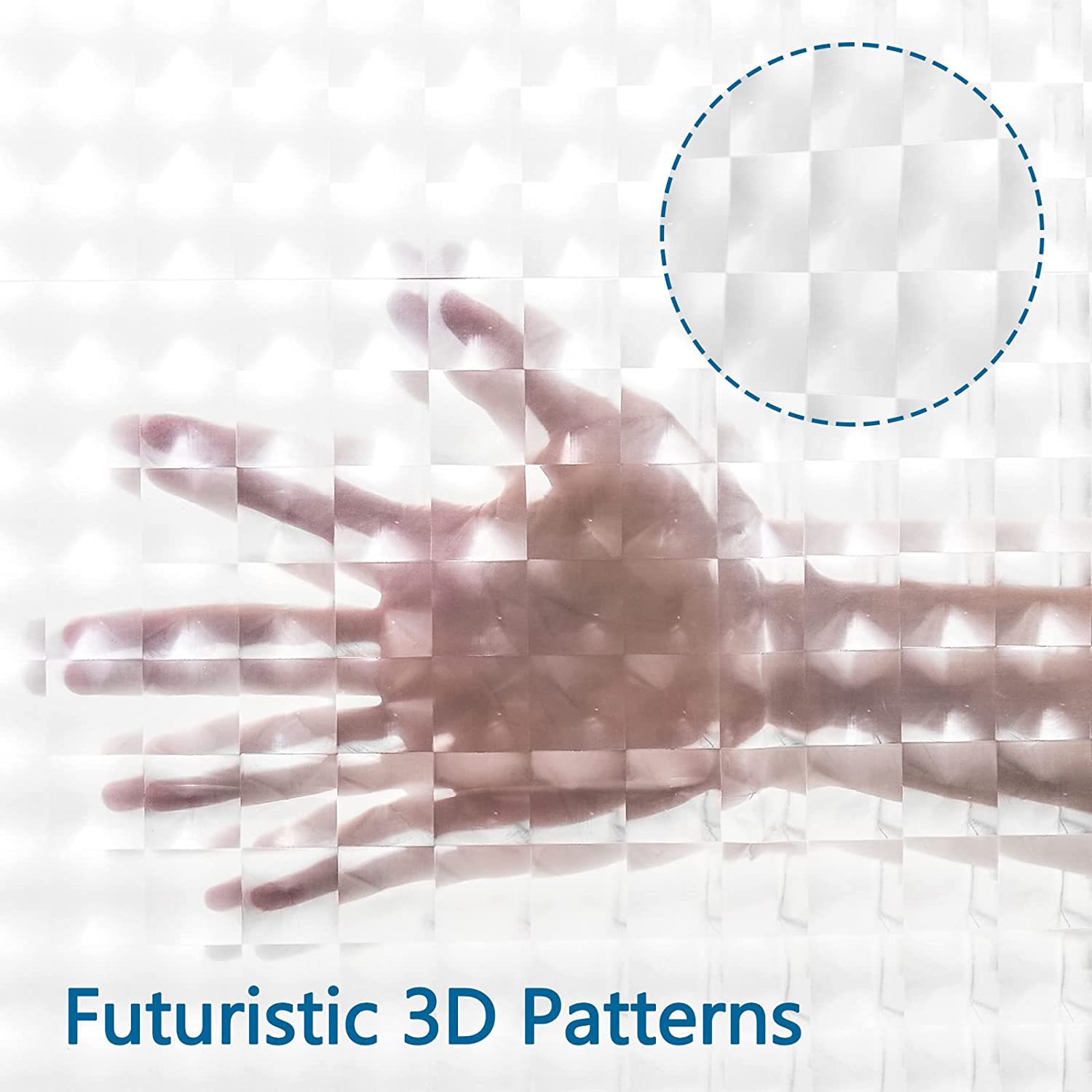 Cortina de ducha semitransparente con diseño de cubo de agua 3D, disponible para dropshipping, impermeable, antiadherente, gruesa y resistente al moho.