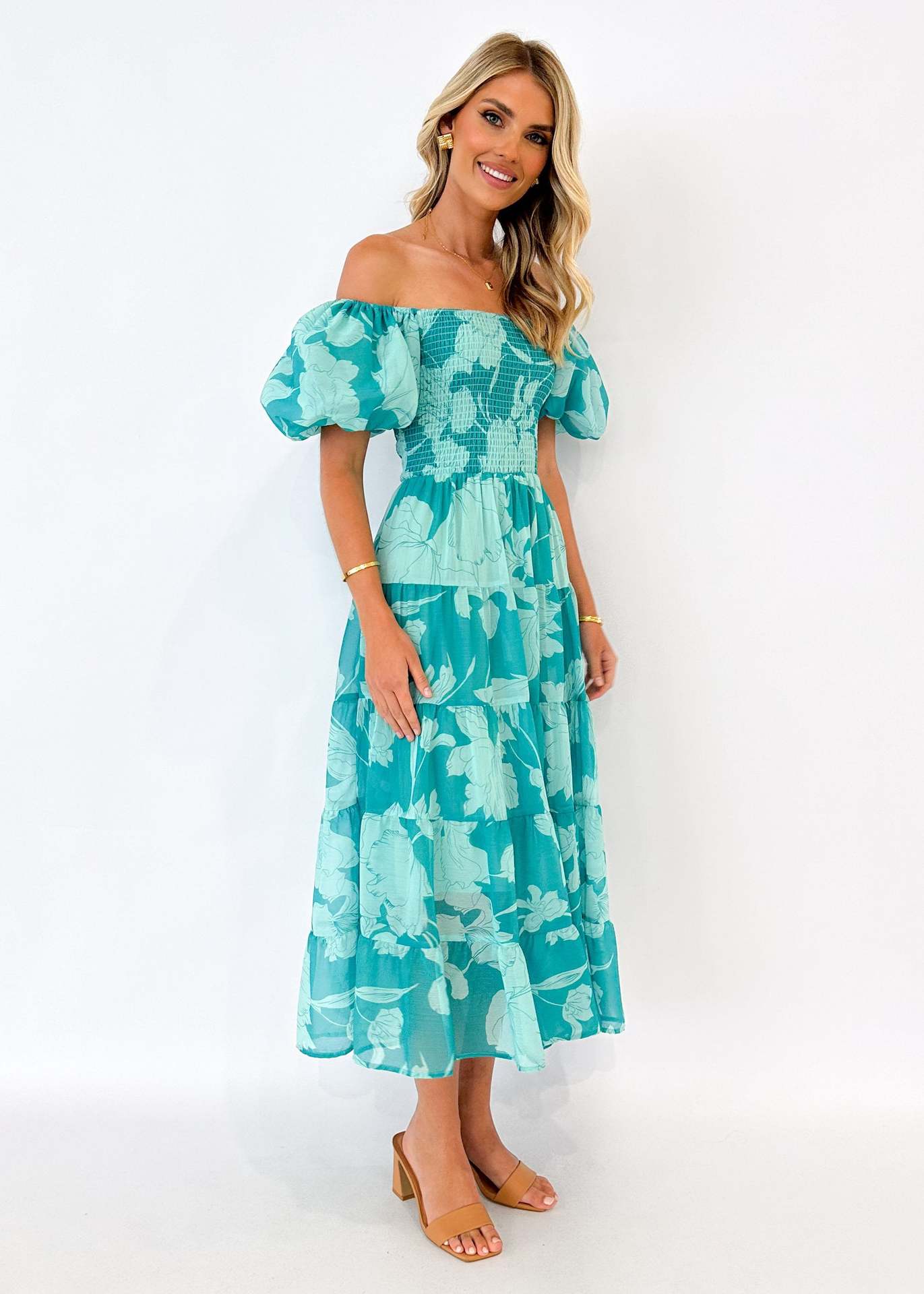308g Weight Maxi Long Dress Dress Length Type Short Sleeve Sleeve Length S1562 Dresses Type Puff Sleeve Sleeve Type Polyester Fabric Type High Waist Waist Line Holiday, Daily Occasion Boat Neck Neckline Slim Fit Type Solid Color Pattern Summer Season Women's Gender Elegant Style Wholesale Women's Elegant Solid Color Holiday Daily Boat Neck Short Sleeve S1562 4