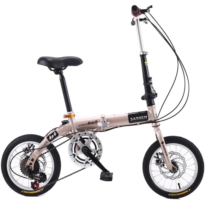 Sanhe Ma bicicleta plegable de 14 pulgadas, bicicleta portátil ultraligera para adultos, bicicleta plegable, bicicleta de ciclismo de ocio urbano