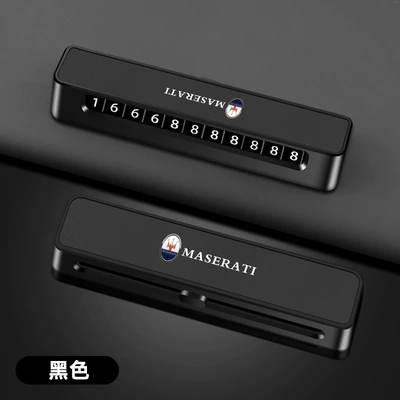 Applicable to Maserati Temporary Nömrəli dayanma kartı - d02-leather-model-martha-lati-black