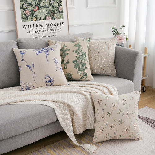 Yimanqiyun pillow cover sofa pillow printed small fresh cushion cover model room pillow does not contain core