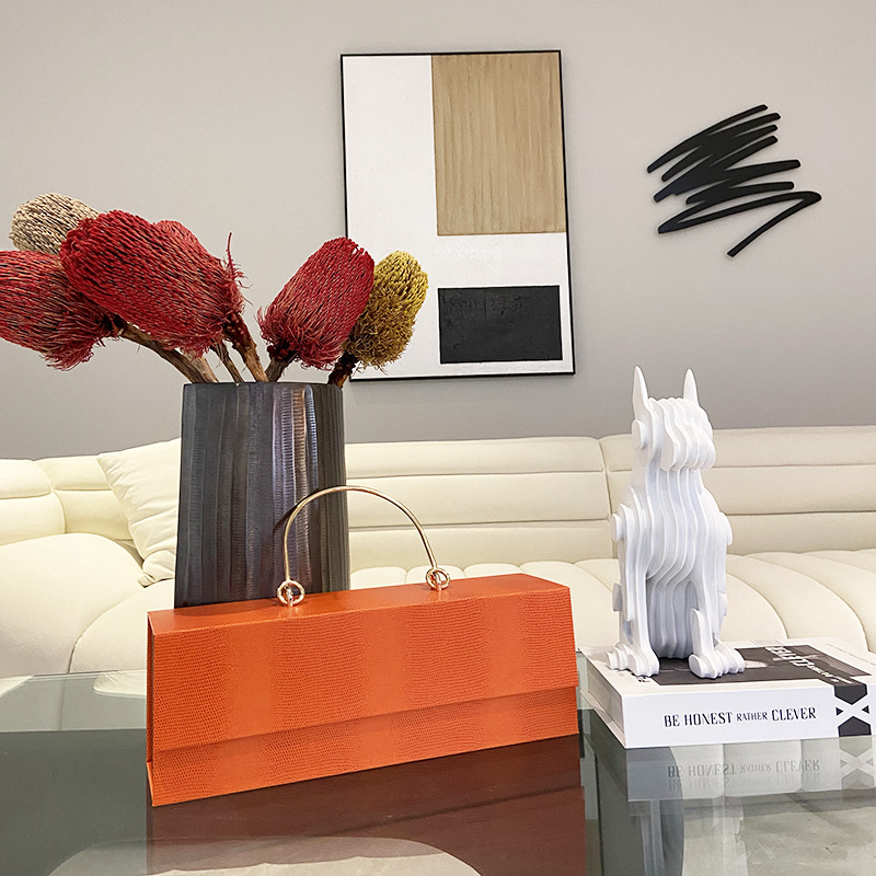 Gift Box Orange High-end Souvenir Gift Box Metal Handle Mid-Autumn Moon Cake Box Can Be Added With High-end Wedding Box