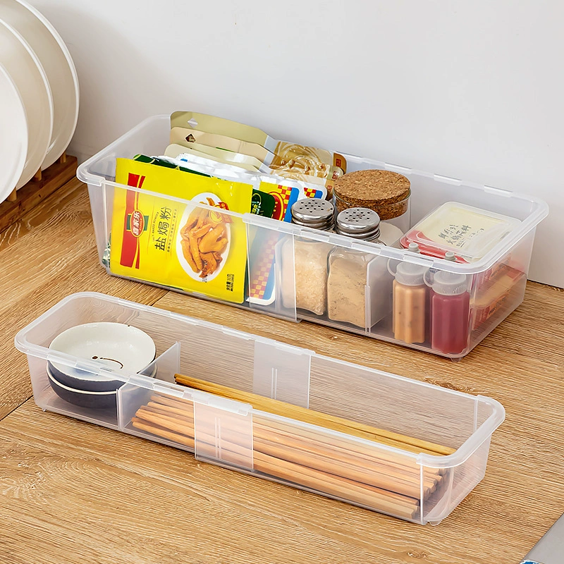Retractable kitchen storage box Kitchen storage rack Plastic storage rack Cabinet storage box Storage rack Small bottle Seasoning