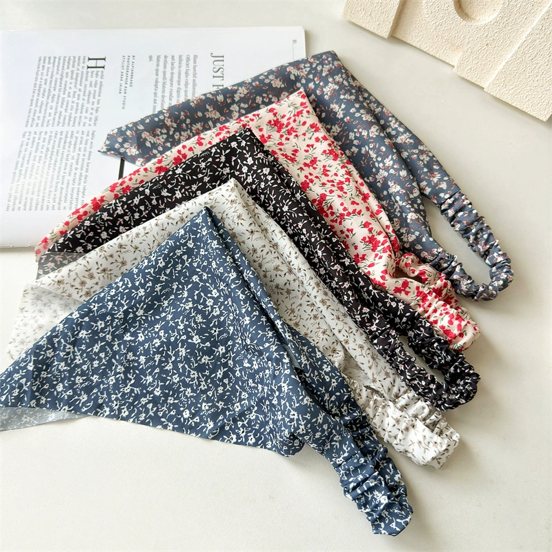 Новая цветочная серия свежей ткани треугольное полотенце для волос с женским эластинным пояском с высокой упругой квадратное полотенце для волос