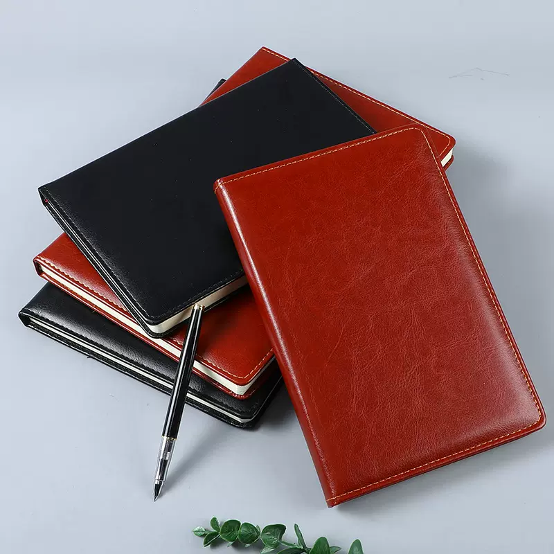 平装a5办公商务笔记本定logo简约复古皮面记事本日记本厂家批发