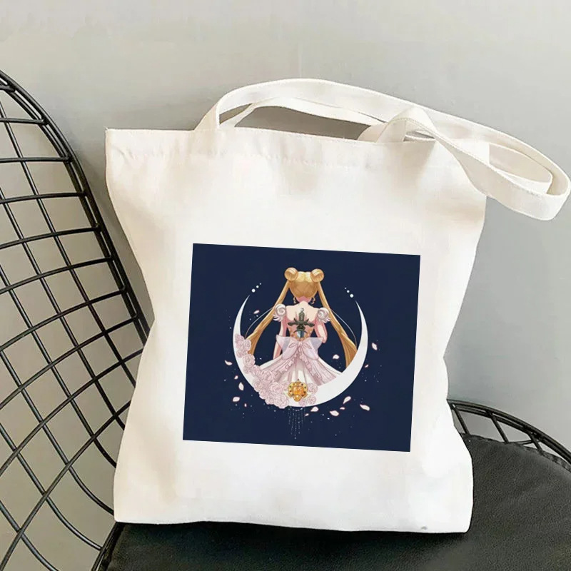 Comercio exterior Sailor Meow impresión Kawai bolsa Harjuku bolsa de compras damas lienzo bolsa de mano casual para niñas